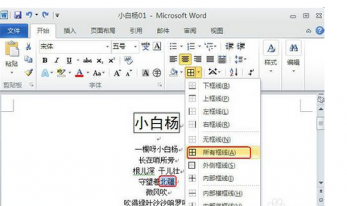 word2010给文字加边框的工具是什么